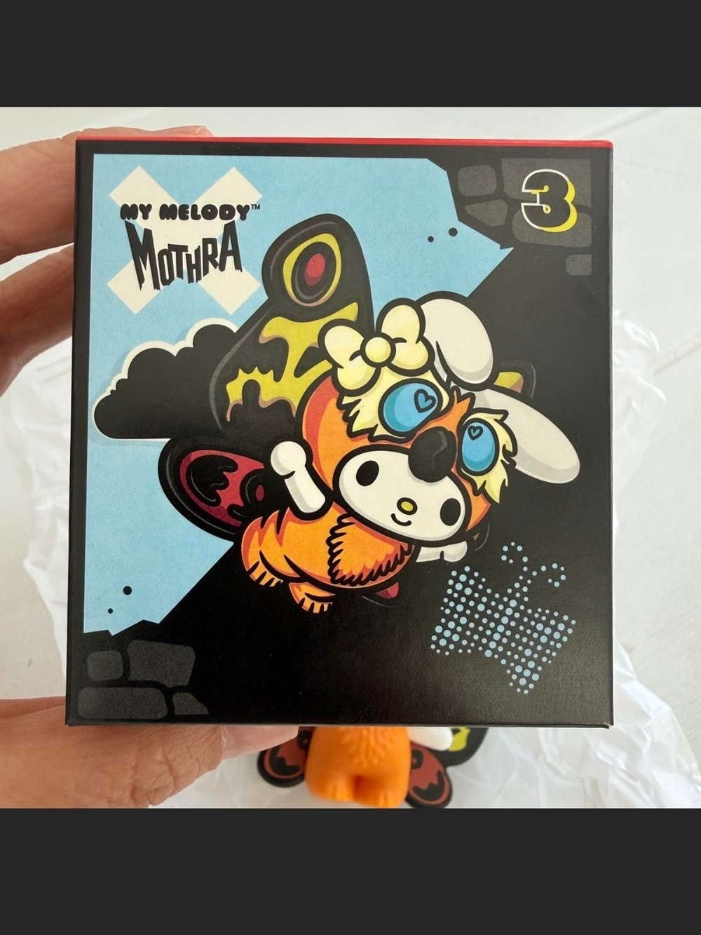 My Melody Mothra Vinyl Figure - Orange with Blue & White Accents